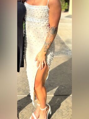 White pearl dress